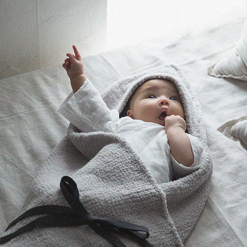 hooded blanket 2 ice grey | ギフト・スタイ・出産祝いのMARLMARL  