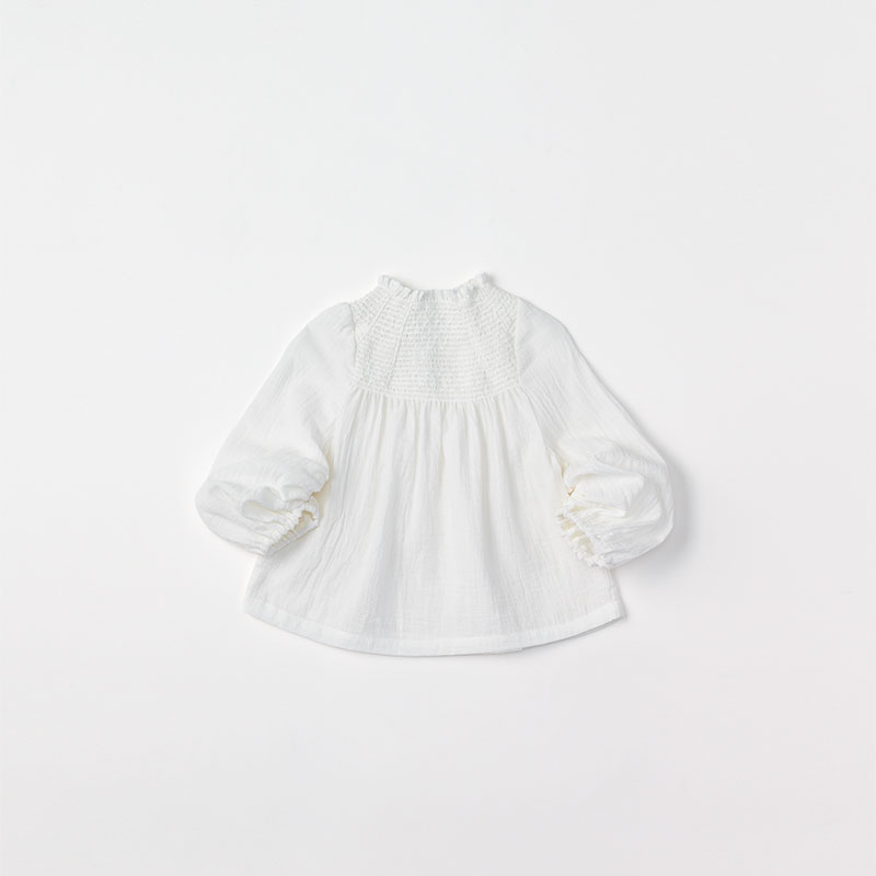 blouses 1 shirring white | ギフト・スタイ・出産祝いのMARLMARL