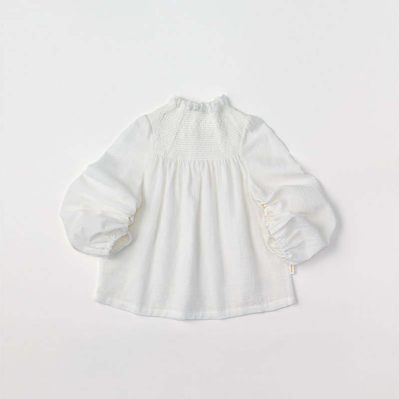 blouses 1 shirring white | ギフト・スタイ・出産祝いのMARLMARL 