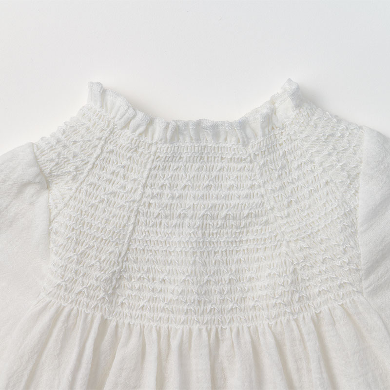 blouses 1 shirring white | ギフト・スタイ・出産祝いのMARLMARL