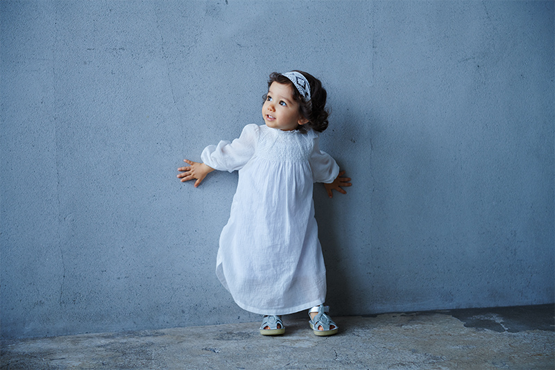 dress 1 shirring white | ギフト・スタイ・出産祝いのMARLMARL 