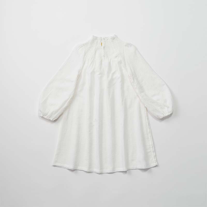 dress 1 shirring white | ギフト・スタイ・出産祝いのMARLMARL 