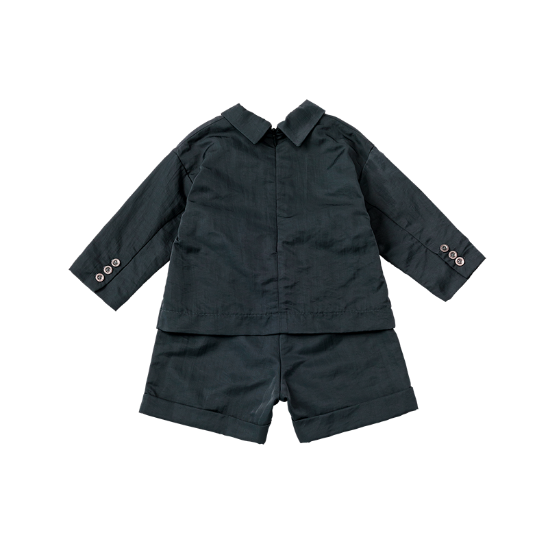 MARLMARLのグレーの
2wayのサスペンダー付きのボトムス baby cover 1 blue grey | ギフト・スタイ・出産祝いのMARLMARL