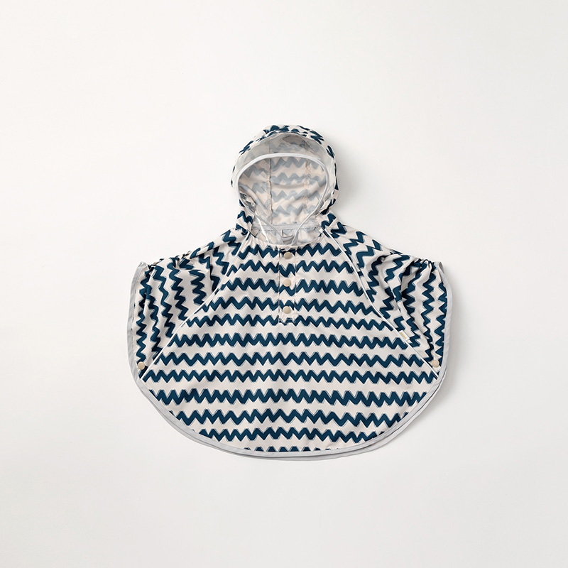 MARS ポンチョ 水色 rain poncho gizagiza navy | ギフト・スタイ・出産祝いの