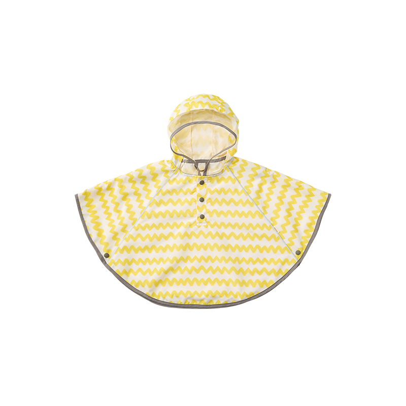 のんまま♬(L) rain poncho gizagiza yellow | ギフト・スタイ・出産祝いの