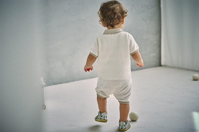 knit polo rompers shiro | ギフト・スタイ・出産祝いのMARLMARL
