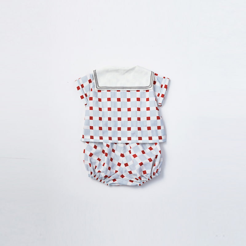 paddle rompers block blue | ギフト・スタイ・出産祝いのMARLMARL